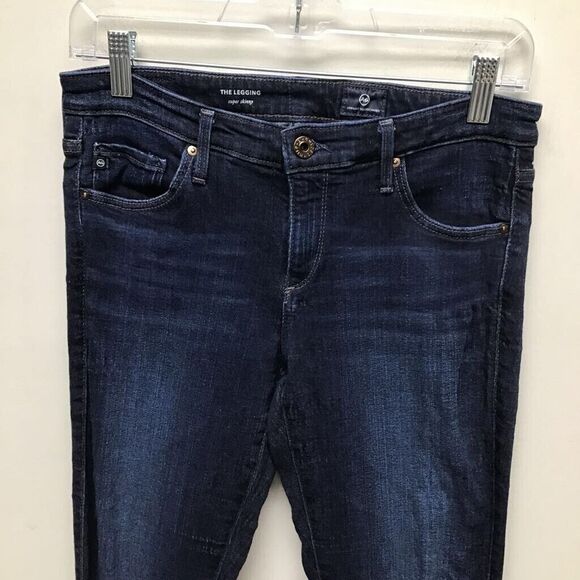 AG Adriano Goldschmied Womens Super‎ Skinny Jeans Blue Stretch Dark Legging 28 - Picture 2 of 9